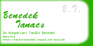 benedek tanacs business card